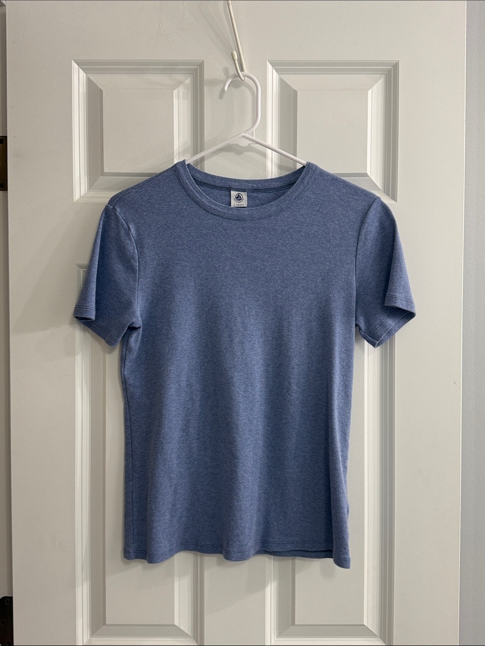 Petit Bateau Heathered Blue Short Sleeve Crewneck Tee